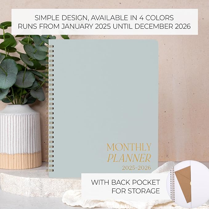 Beautiful 2025-2026 Monthly Planner and Calendar Book - To Do List Notebook That Easily Organizes Your Tasks to Boost Productivity - Runs From January 2025 Until December 2026