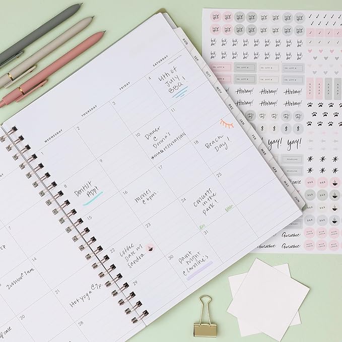 Blue Sky The Everygirl 2026-2027 Weekly and Monthly Academic Year Planner Calendar, July 2026 - June 2027, 5" x 8", Flexible Cover, Wirebound, Laminated Tabs, Storage Pocket, Includes Stickers, Stratford Coastal