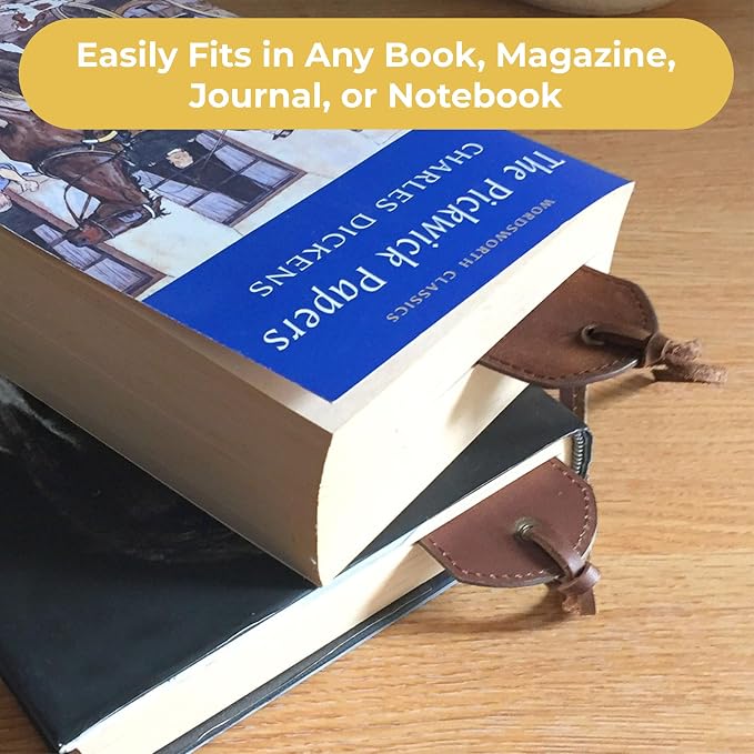 Leather Bookmark Handmade with Sugar Skull Heart Design - 2 Genuine Leather Book Marks for Reading - Unique Bookmarks for Men Women Girls | Gothic Book Lover Gifts for Bookworms Relatives and Friends
