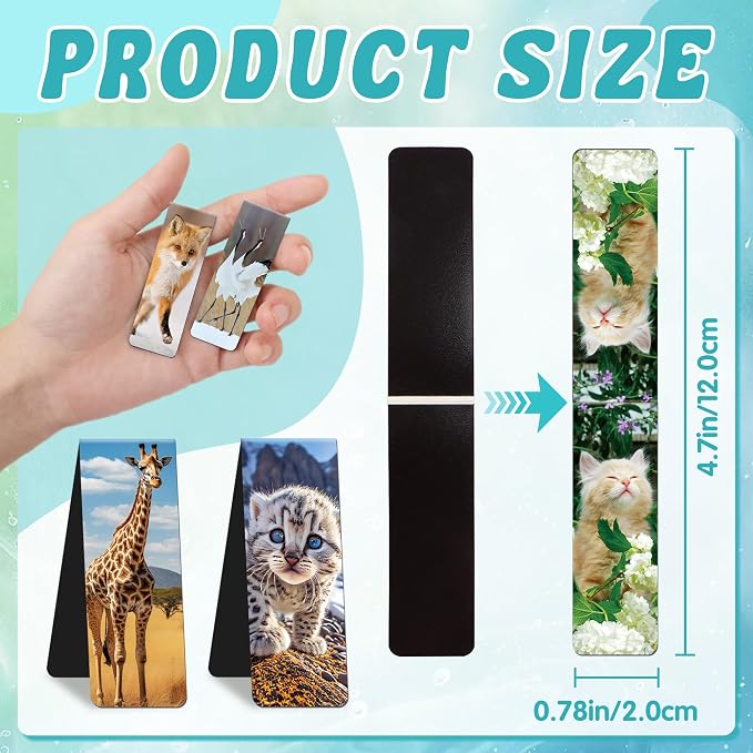 48Pack Magnetic Bookmarks Bulk Book Marks for Reading Women Men Adults Book Lovers Gifts, Cute Bookmarks Magnet Bookmark Clips Magnetic Page Markers Pretty Funny BookMarker (Animals)