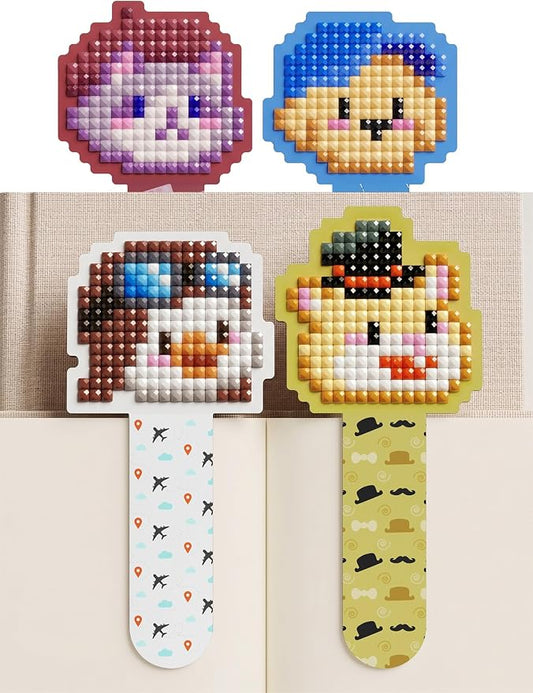 ARTDOT 4 Pack Diamond Art Magnetic Bookmark Kits for Adults, Cute Diamond Painting Reading Bookmarks Gifts for Book Lovers, Retirement, Teachers