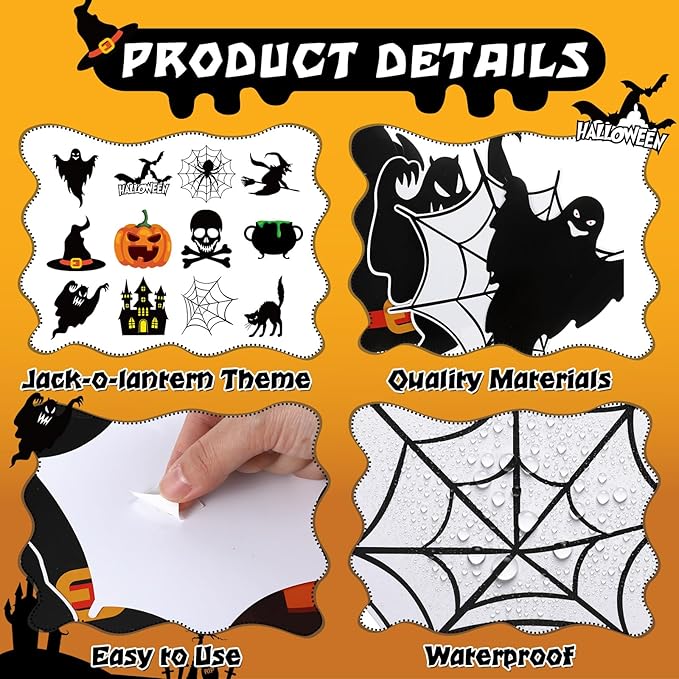 60 Pcs Halloween Cutouts Paper Bulletin Board Cutouts Decorations Ghosts Pumpkin Skull Shaped Die Cut Wall Decor for DIY Craft Halloween Party School Classroom Bulletin Board Decorations