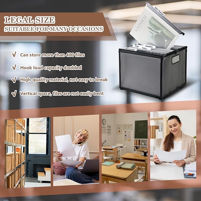 20 Pcs Extra Capacity Plastic Hanging File Folder Letter Size File Folder Reinforced Tabs with Heavy Duty 2 Inch Expansion and Black Insert Gasket for Filing Cabinet Durable Hang Folders (2 INCH, 20)