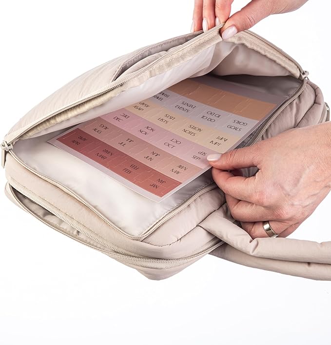 DiverseBee Large Bible Cover with Handles, Carrying Case for Women, Tote Bag, Book Cover, Bible Accessories, Christian Gift (Beige)