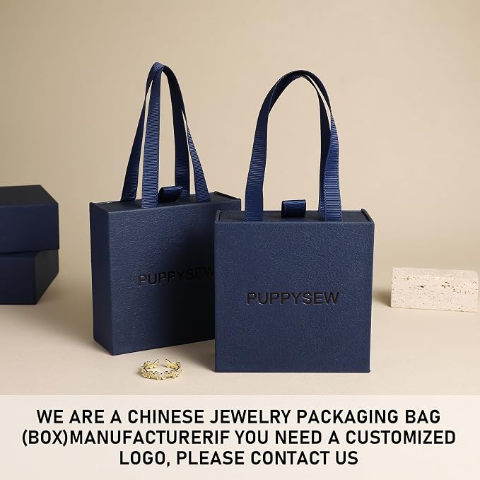 40 pcs paper boxes 9 x 9 x 3.5 cm, blue luxury gift storage, jewelry gift storage box for earrings necklaces bracelets rings