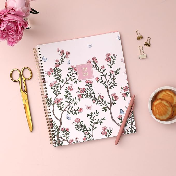 Blue Sky Rachel Parcell 2026 Weekly and Monthly Planner Calendar, January 2026 - December 2026, 8.5" x 11", Clear Pocket Cover, Durable Twin Wire Binding, Laminated Tabs, Pocket, Stickers, Cherie