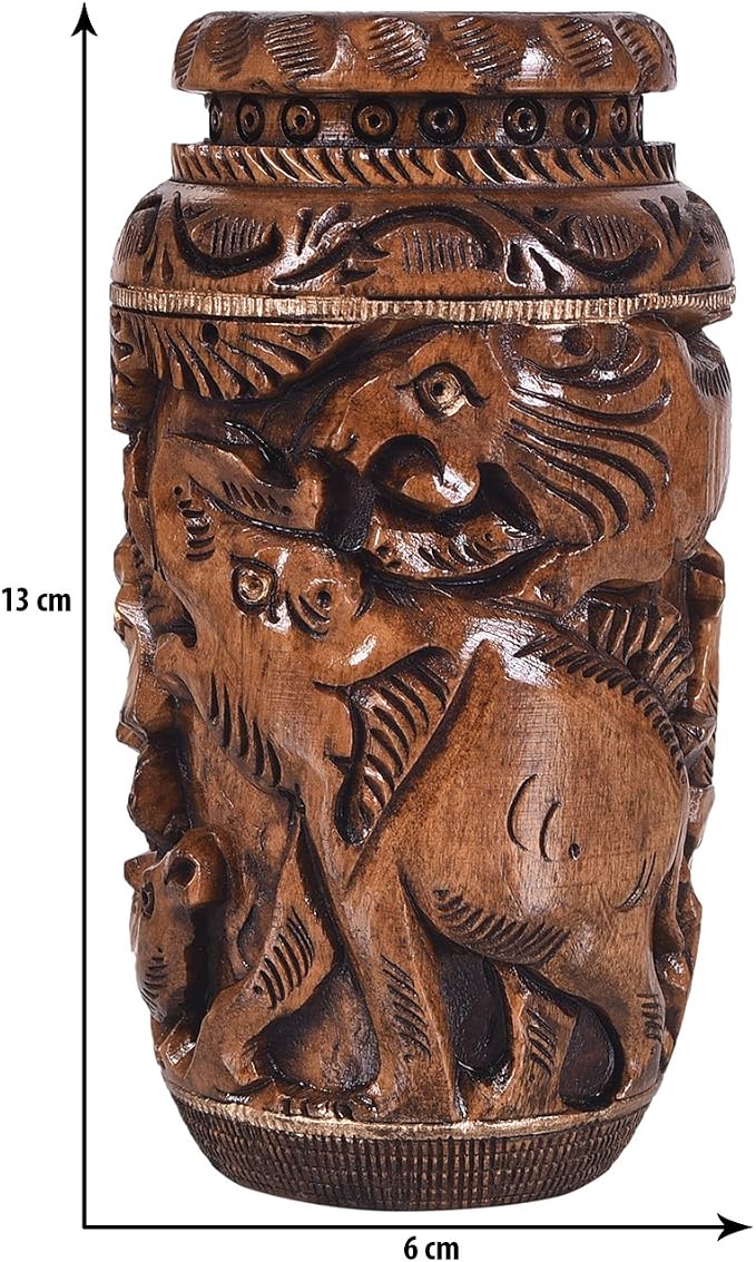 Craft Trade Hand Carved Wood Pen Holder for Desk Organizer for Home School Office Supplies Pencil Cup Pot Storage Box Suitable for Stationery - Lovely Wood