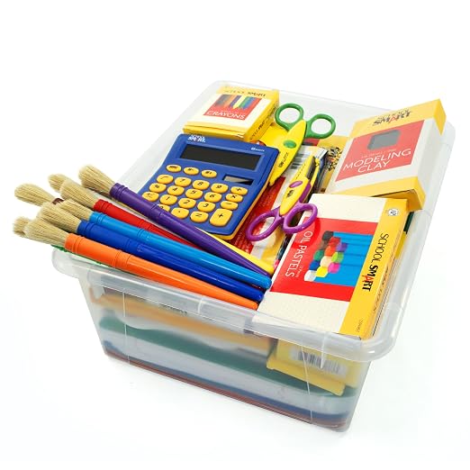School Smart Sturdy Plastic Storage Tray, Multifunctional Design for Classroom, Home, and More, Letter Size, Blue