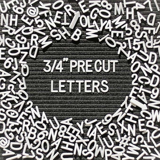 304 Pcs Pre-Cut Letter Board Letters – Ready to Use, No Cutting Required! – Secure Packaging Ensures Safe Delivery – White 0.75 Inch Changeable Felt Board Accessories for Holiday Decor & Creative Signs (White)