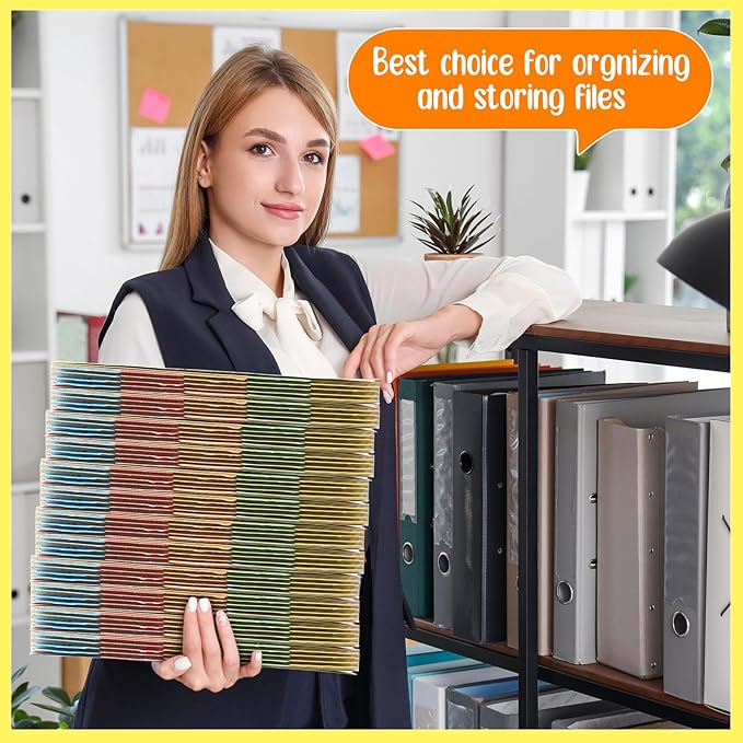 2 Set 50 Pcs Alphabet File Dividers A-z Top Tab Guides Set, Letter Size Filing Organizers 1/5 Cut Alphabetical File Folder Tabs for Home, Office, School(Yellow Colors)
