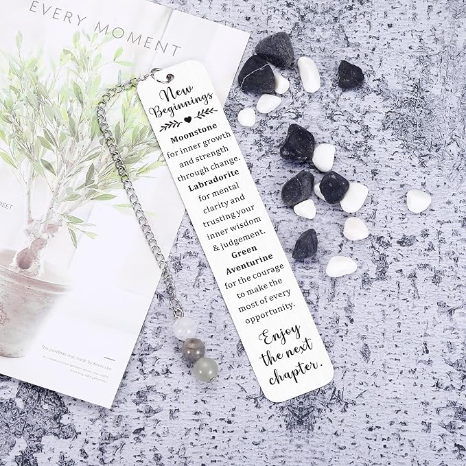 Welcome Gifts for New Employees - New Beginnings Gifts for Women Natural Crystals Bookmark Coworker Leaving Goodbye Farewell Gift for Women Going Away Gift for Friends Anxiety Relief Healing Crystals