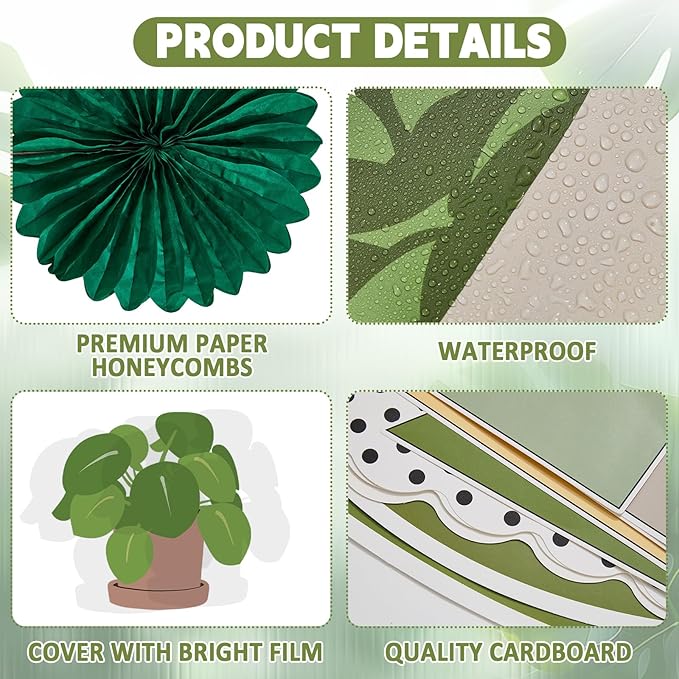 Summer Greenery Bulletin Board Decorations with 3D Tissue Paper Flower Paper Fan Positive Plant Kindness Classroom Bulletin Board Border Greenery Rainbow Cutouts for School Home Chalkboard Supplies