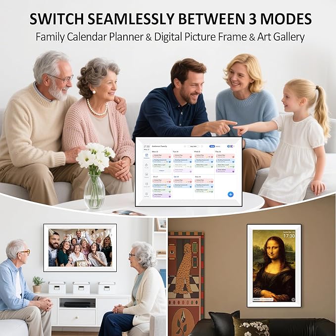 15.6" Wall Digital Calendar,Voice Message Feature,Chore Chart & Tasks,Smart Family Planner for Schedule, Achievement Rewards, Meal Planning,Digital Picture Frame