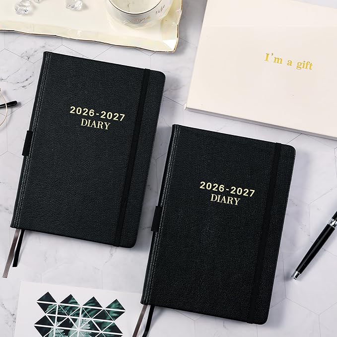 Daily Planner 2026-2027 - Diary 2026-2027, Appointment Book with Tabs, Pen Loop, Bookmarks, Inner Pocket, July 2026 to June 2027, 5.75" x 8.25"