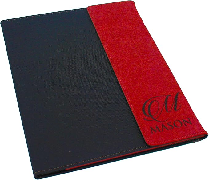 My Personal Memories Personalized Portfolio with Custom Monogrammed Flap - Engraved Teacher, Student, Business, Man, Woman, Gift (Red Flap)