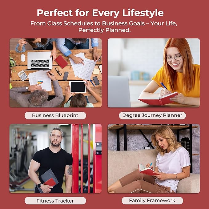 Weekly Monthly 2026-2027 Planner (July 26-Dec 27),6.5"x3.75",18 Months Agenda Plan with Month Tabs & Pocket,Expenses/Note Pages, Academic Calendar with Vegan Leather Cover,Red