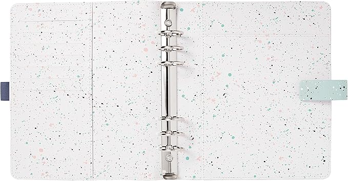 Filofax Expressions Organizer, A5 Size, Mint - Leather-Look, Gold Foil Accents, Six Rings, Week-to-View Calendar Diary, Multilingual, 2025 (C028737-25)