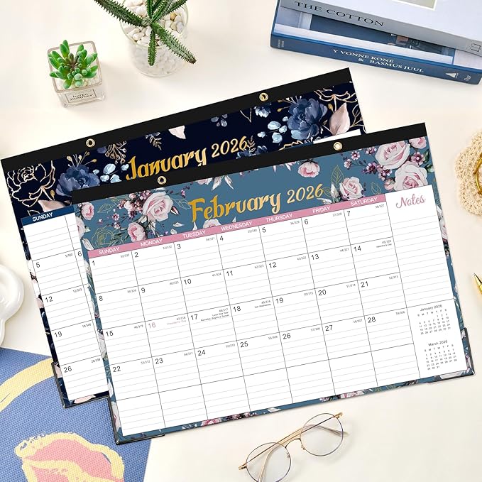 2026 Desk Calendar - Jan 2026 - Dec 2026, 12 Months Large 2026 Desk Calendar, 17" x 12", Desk Pad, Large Ruled Blocks, to-do List & Notes, Best Desk/Wall Calendar for Planning or Organizing