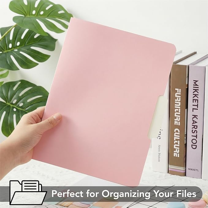 Mr. Pen- Poly File Folders with Tabs, 1/3 Cut Tab, 18 Pack, Letter Size, Pink, File Folders Designed for Office and Classroom Use