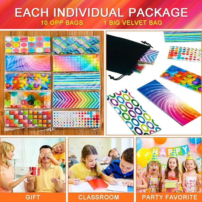 Laminated Book Markers Optical Bookmarks Reading Creative Colored Bookmarks for Teacher Student Office Stationery Supply(240 Pieces)