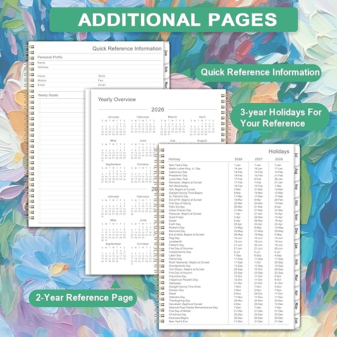 Planner 2026-2027 - 2026-2027 Planner Weekly and Monthly, July 2026 - June 2027, 8.5" x 11", Academic Planner 2026-2027 with Marked Tabs, Back Pocket, Perfect Daily Organizer - Floral