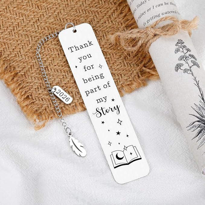 Teacher Appreciation Gifts for Women Men 2026, End of Year Gifts for Teacher, Bookmarks for Teachers, Thank You Gift for Teachers, School Supplies, Retirement Gift Thank You for Being Part My Story