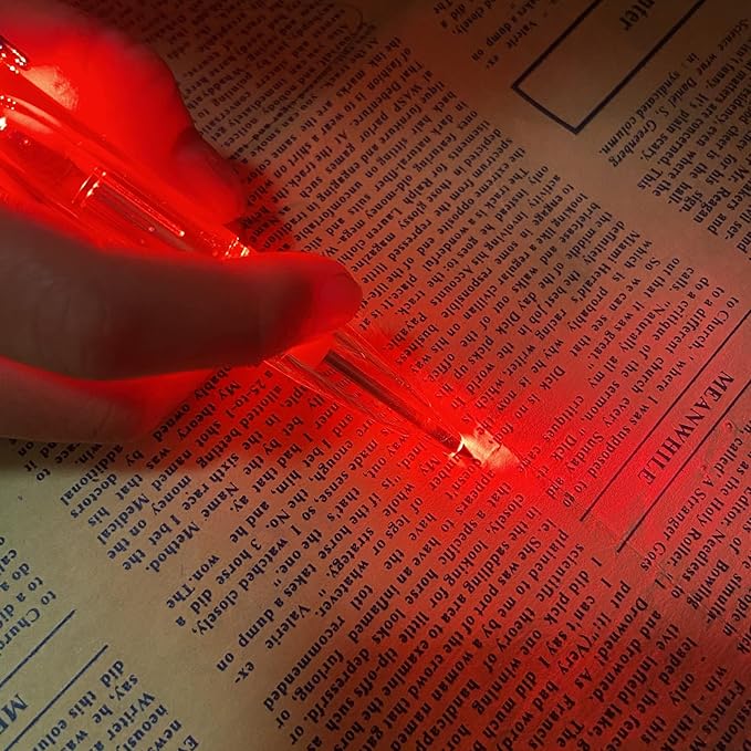 Glovion LED Light Pen, Lighted Ballpoint Pen Penlight for Nighttime Writing – Red Light with Black Shell- Pack of 3 Pens