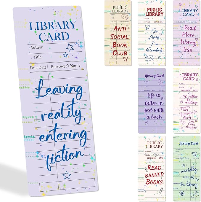 Vintage Bookmarks Bulk Gifts - 48 Pcs Library Card Paper Bookmark for Women Girls Students Book Lovers Retro Quote Page Marks School Reading Accessories Bookish Gift for Birthday Graduation