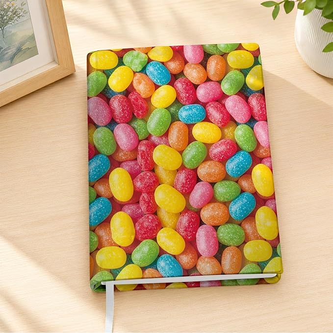 6 Pack Stretchable Book Covers, Jumbo Book Covers for Paperbacks Hardcover Books up to 9 x 11 Inches, Reusable Washable Protective Fabric Books Sleeves, Candy