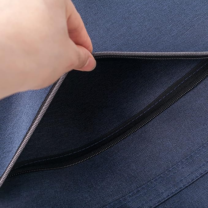 Oxford Zippered Document Bag with Handle File Tote Bag Pouch for Carrying Paper Files Books Filing Folder 1 Pack (Blue)