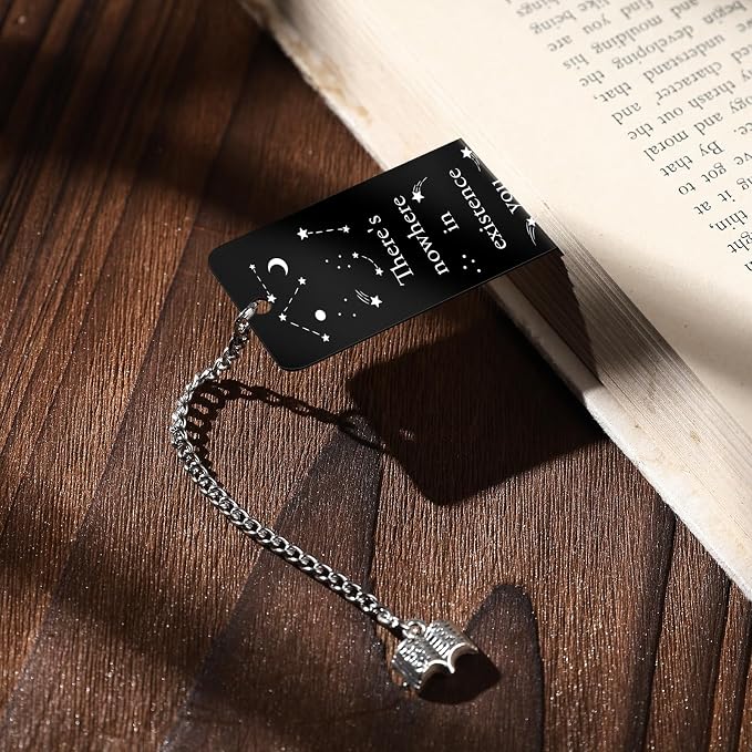 Cool Fourth Wing Bookmark - Gift for Fantasy Book Lovers Dragon Metal Bookmarks for Men Novel Fans Bookworm Black Page Markers Boys Kids Readers Teachers Students Birthday School Office
