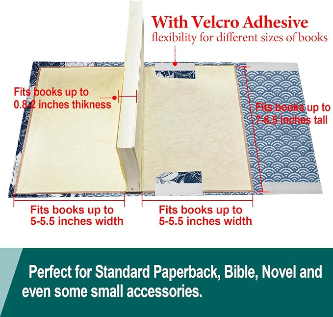 Book Cover Protector for Paperback,Adjustable Soft Canvas Fabric Book Cover with Pocket Bookmark,Double Side Print Book Dust Jacket Covers for Hardcover Book Lovers Gift Lotus Flower S
