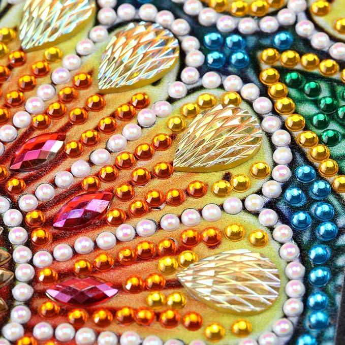 Outus 3 Pieces Diamond Art Bookmark Diamond Tassel Beaded Painting Bookmark DIY Leather Tassel for Graduation Birthday Embroidery Arts Crafts Christmas Supplies