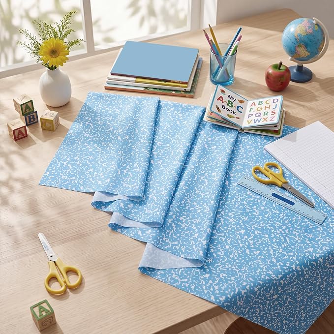 Mindsoft Bulletin Board Paper 48'' x 107'' Class Boards for Classroom Bulletin Boards Everyone is Welcome Classroom Board Decor Pillows Curtains Crafts(Blue Composition,1 Pc)