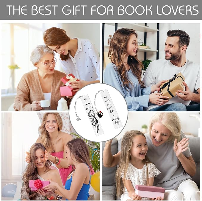 2Pcs Funny Smutty Jesus Bookmark Gifts for Men & Women - Metal Book Mark, Stainless Steel, Unique Friend & Coworker Gifts