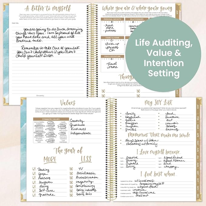 bloom daily planners 2026 Hardcover Calendar Year Goal & Vision Planner (January to December) - Monthly & Weekly Agenda Organizer - 7.5" x 9" - Ocean Oasis