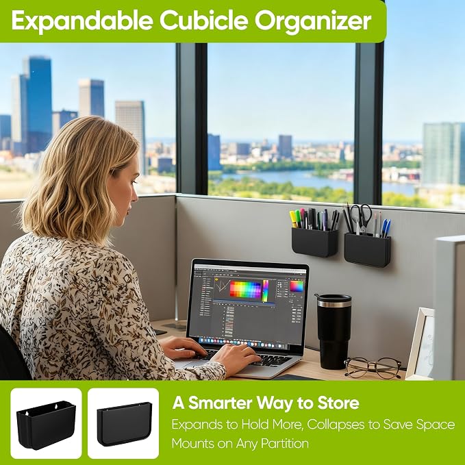 2 Pack Foldable Magnetic Organizer for Cruise Essentials 2026, Pen Holder for Refrigerator, TV Remote Holder, Magnetic School Locker, Office & Bathroom Organization (Black)