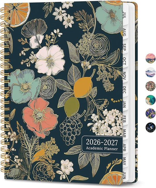 2027 Planner - Weekly and Monthly Planner, January 2027 to December 2027, Spiral Bound 2027 Calendar Planner Book, Inner Pocket, Perfect for Office Home School Supplies - A5 (6.3" x 8.5"), Citrus Bloom
