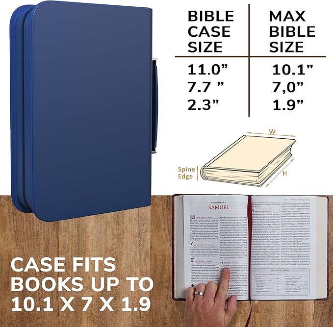 DEHITE Bible Cover Case for Men and Women – Leather Bible Carrying Bag – Pen Slots – Zippered Pocket – Premium Faux Leather