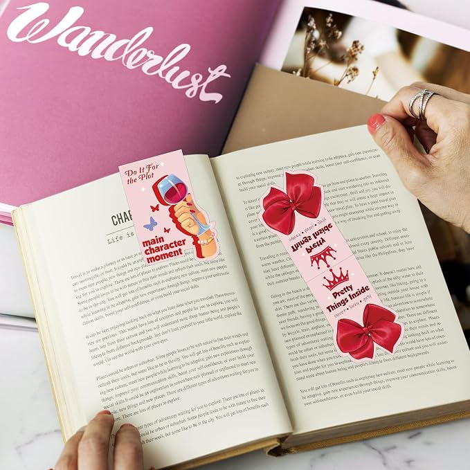 Cute Magnetic Bookmarks, 9 Pcs Y2K Aesthetic Bookmark Page Clips, Book Accessories for Reading Women Book Lovers