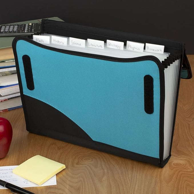Five Star Expanding File Folder, 8-Pocket Expandable File Folder, Teal (73921)