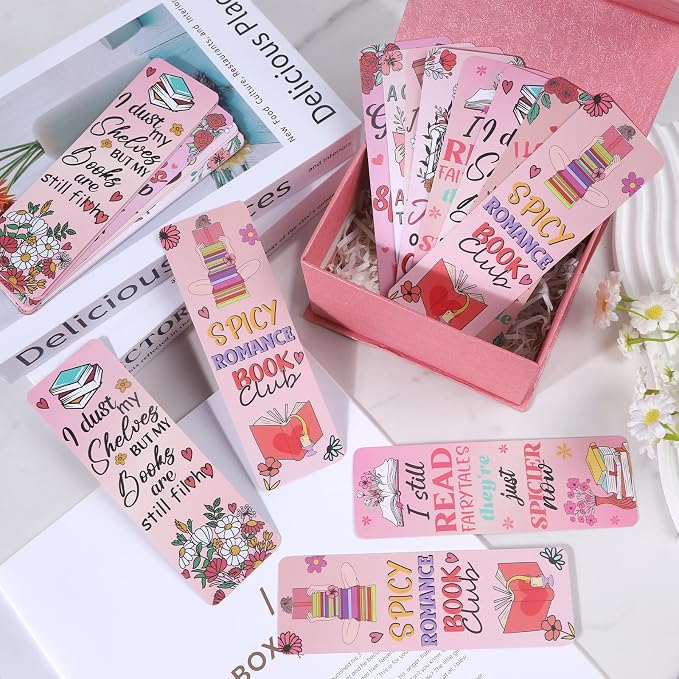 Wxiben Spicy Fairytale Bookmarks Gifts - 24PCS Romance Bookmarks for Women Double Sided Skeleton Hot Girls Book Marks Reading Book Markers for Book Lovers Students Teacher Dark Romance Reader Gift
