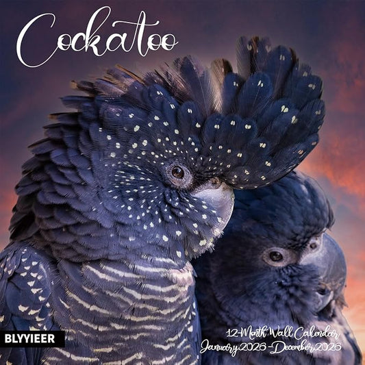 2026 Wall Calendar,Cockatoo Calendar 2026,OWL Monthly Wall Calendar, 12" x 24" Open,Family Planner Calendar, Home & Office Organizer,Hangable