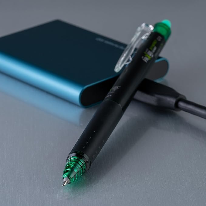 Pilot, FriXion Synergy Clicker Erasable, Refillable, Retractable Gel Ink Pens, Extra Fine Point 0.5 mm, Pack of 12, Green Ink