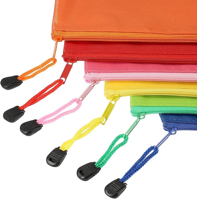 PATIKIL Waterproof Zipper Bags, 6 Pack A4 Pocket File Pouch Storage Accessory for Office Travel Supply, Multicolor