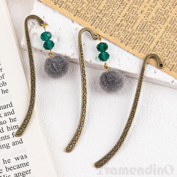 Framendino, 20 Pieces Alloy Bookmark Hook Retro Metal Tibetan DIY Bookmarks for Reading Enthusiasts (Bronze)
