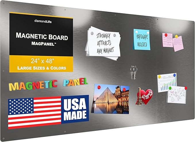24"" x48 - Magnetic Board - Memo & Vision Board for Home, Office, and Classroom - Magnet Board for Kids - Pre-drilled Mounting Screws Included