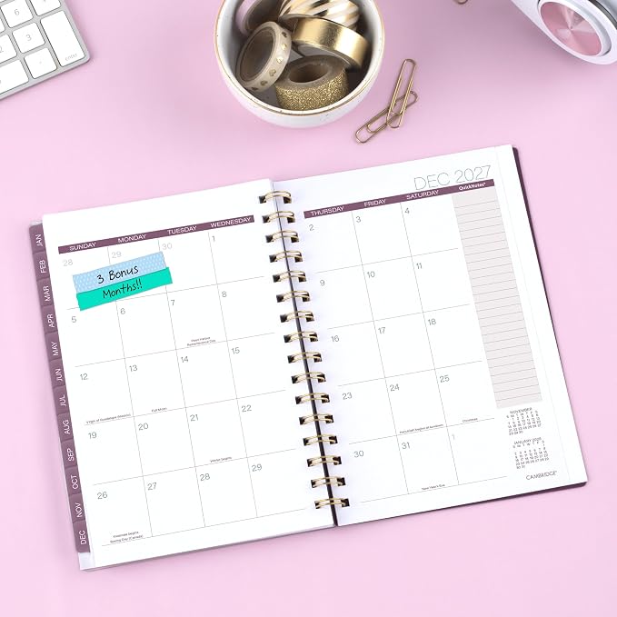 Mead Cambridge 2027 Planner, Weekly & Monthly, 5.5" x 8.5", Blush Blossom (1855-200-27)