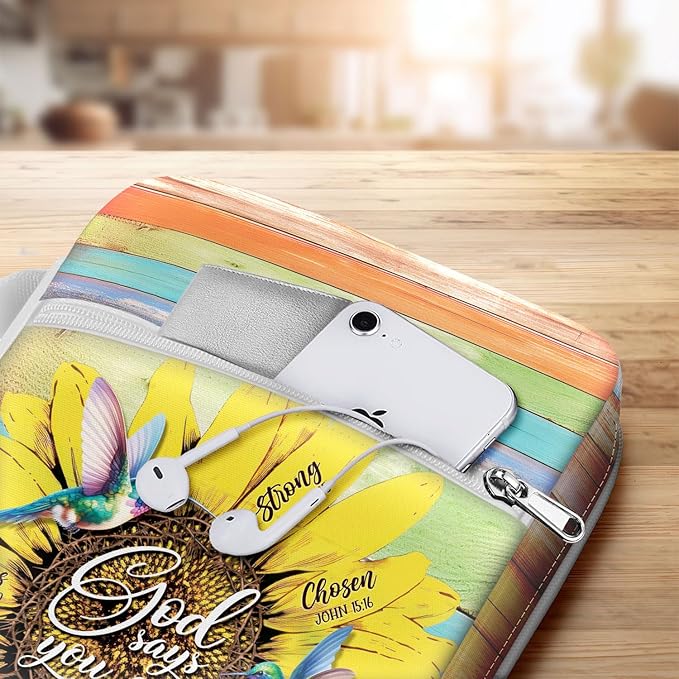 Sunflower Bible Case For Women, Colorful Bible Holder Case Canvas Style Cover, Zippered Bible Carrying Case, Bible Bag Portable, Gifts for Christmas Christian