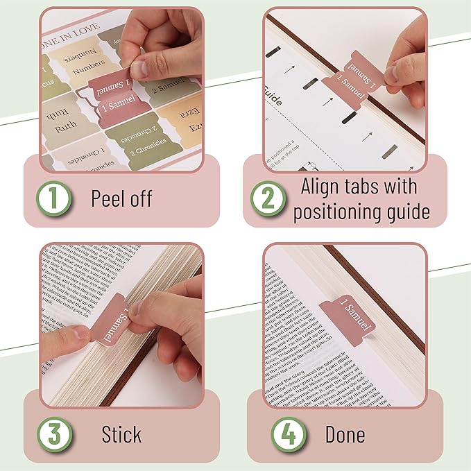Mr. Pen- Bible Tabs, 75 Tabs, 2 Bookmarks, Boho Style, Laminated Bible Tabs for Women and Men, Tabs for Study Bible, Large Print Bible Index Tabs